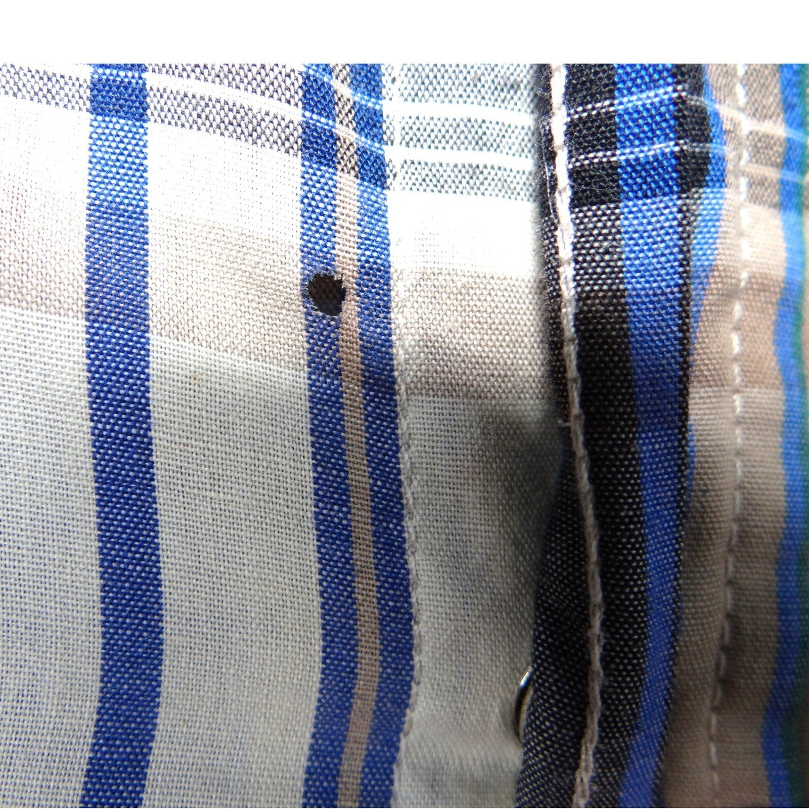 ELY PLAINS Mens Plaid Western Shirt Short Sleeve Pearl Snap Size M