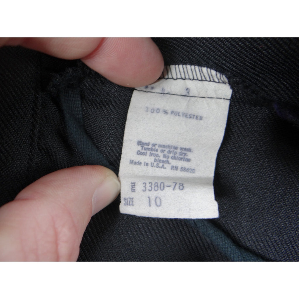 Vintage Black Maxi Skirt Elastic Waist Zipper Back Full Length Size 10