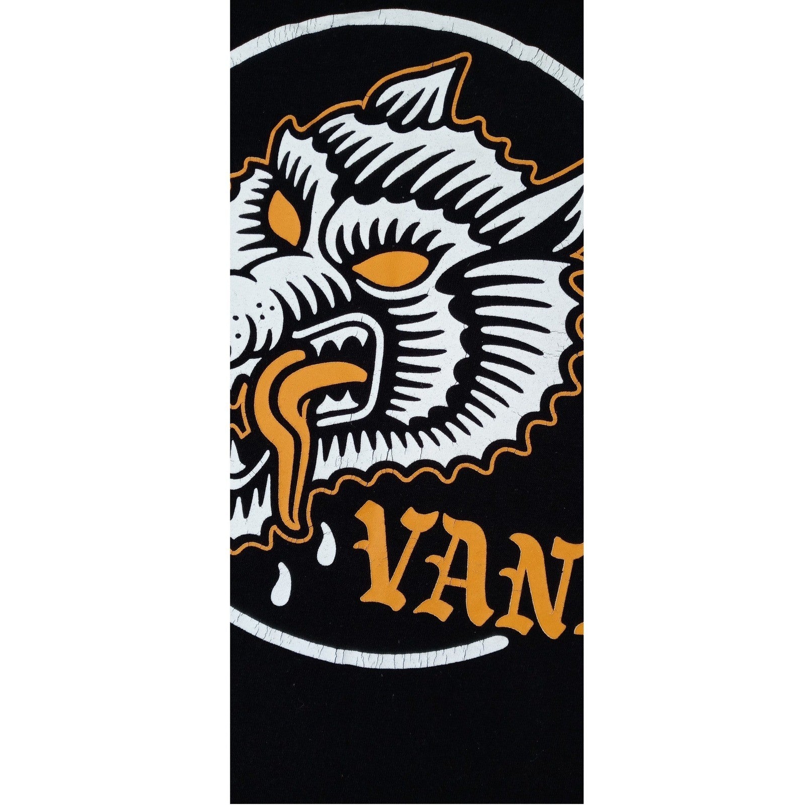 Vans Men's Black Wolf Graphic T-Shirt Size Large