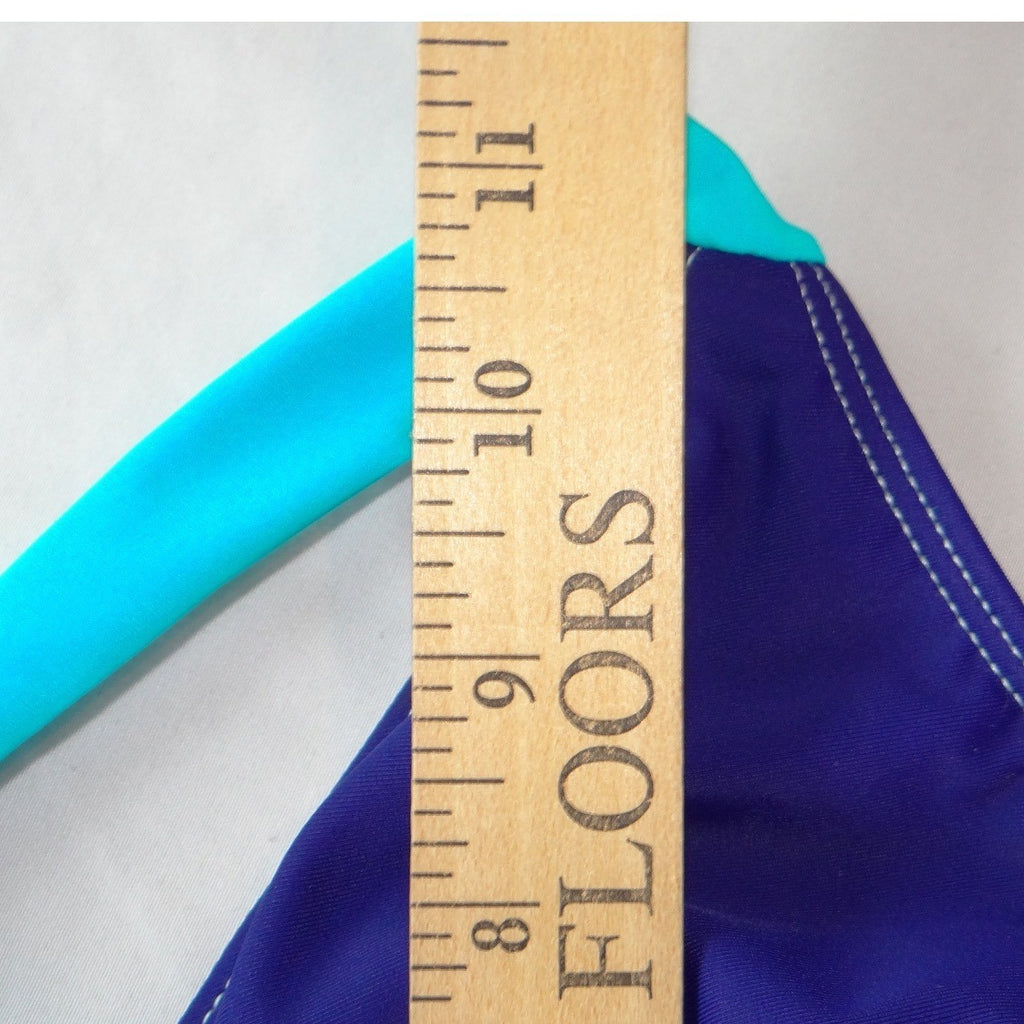 NWT-Rosvigor Womens Plus Size 3XL Colorblock Bikini Set Purple Teal High Waist