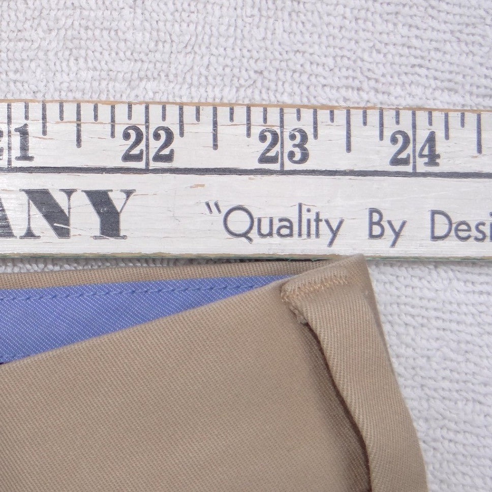 Brooks Brothers Khaki Chino Pants Mens 44x26 Stretch Waistband Cuffed Trousers