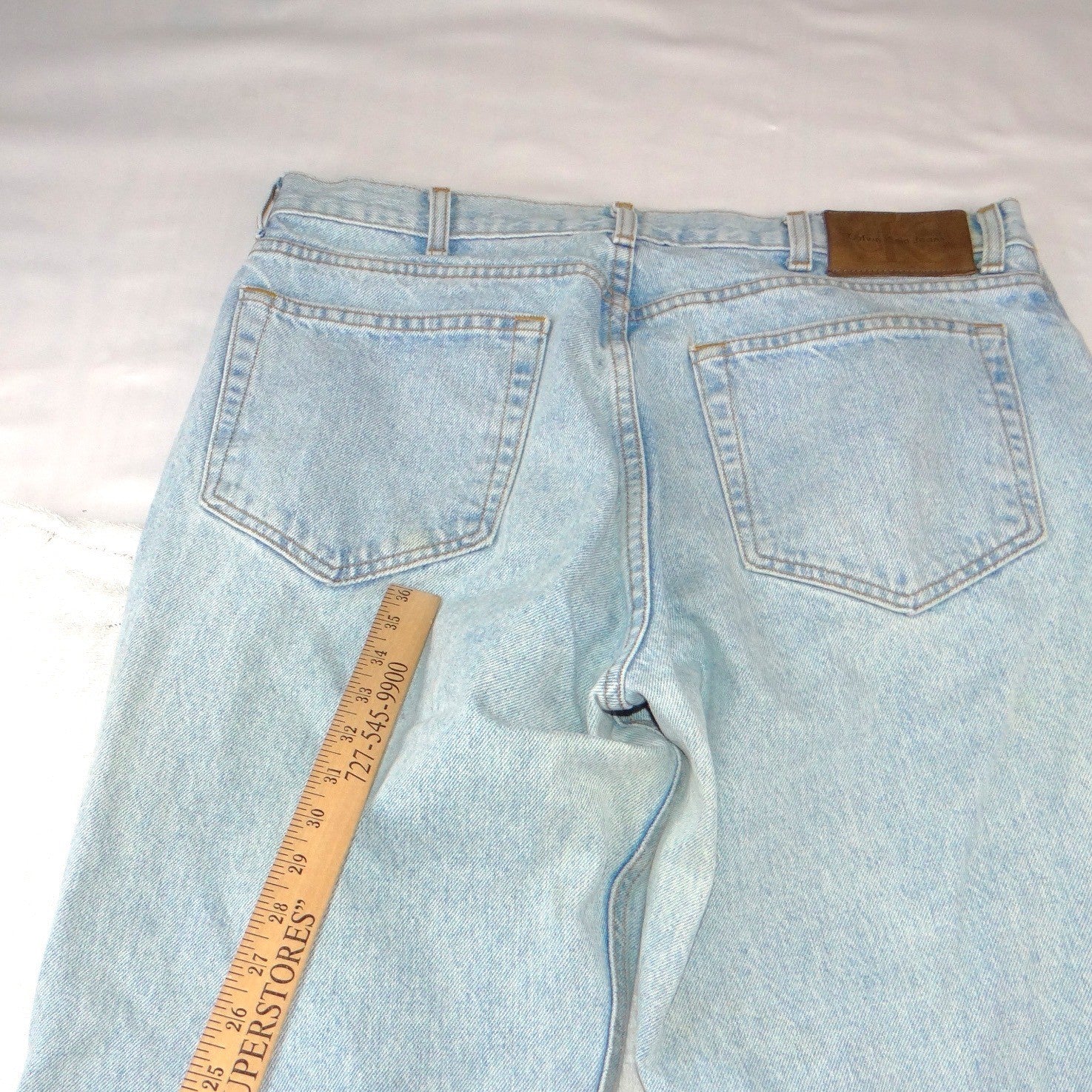 Calvin Klein Vintage Mens Light Wash Straight Leg Relaxed Denim Jeans 34x32