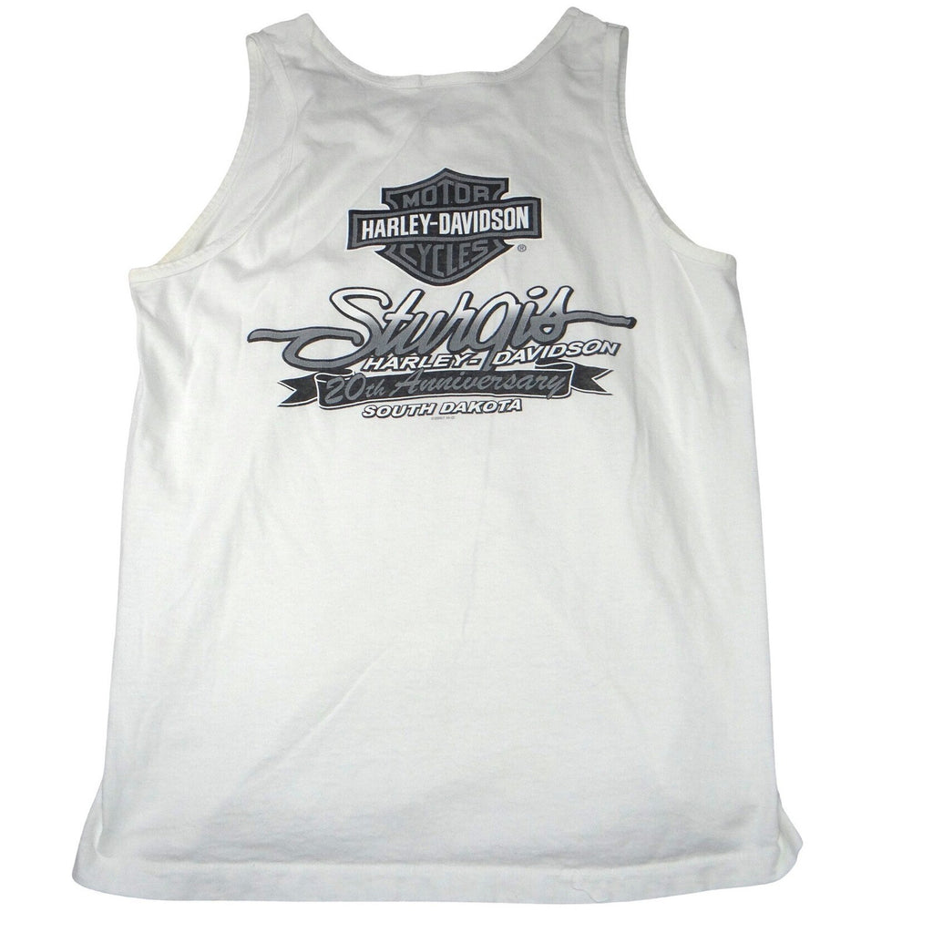 Harley Davidson Motorcycles Eagle Tank Top White Mens Size