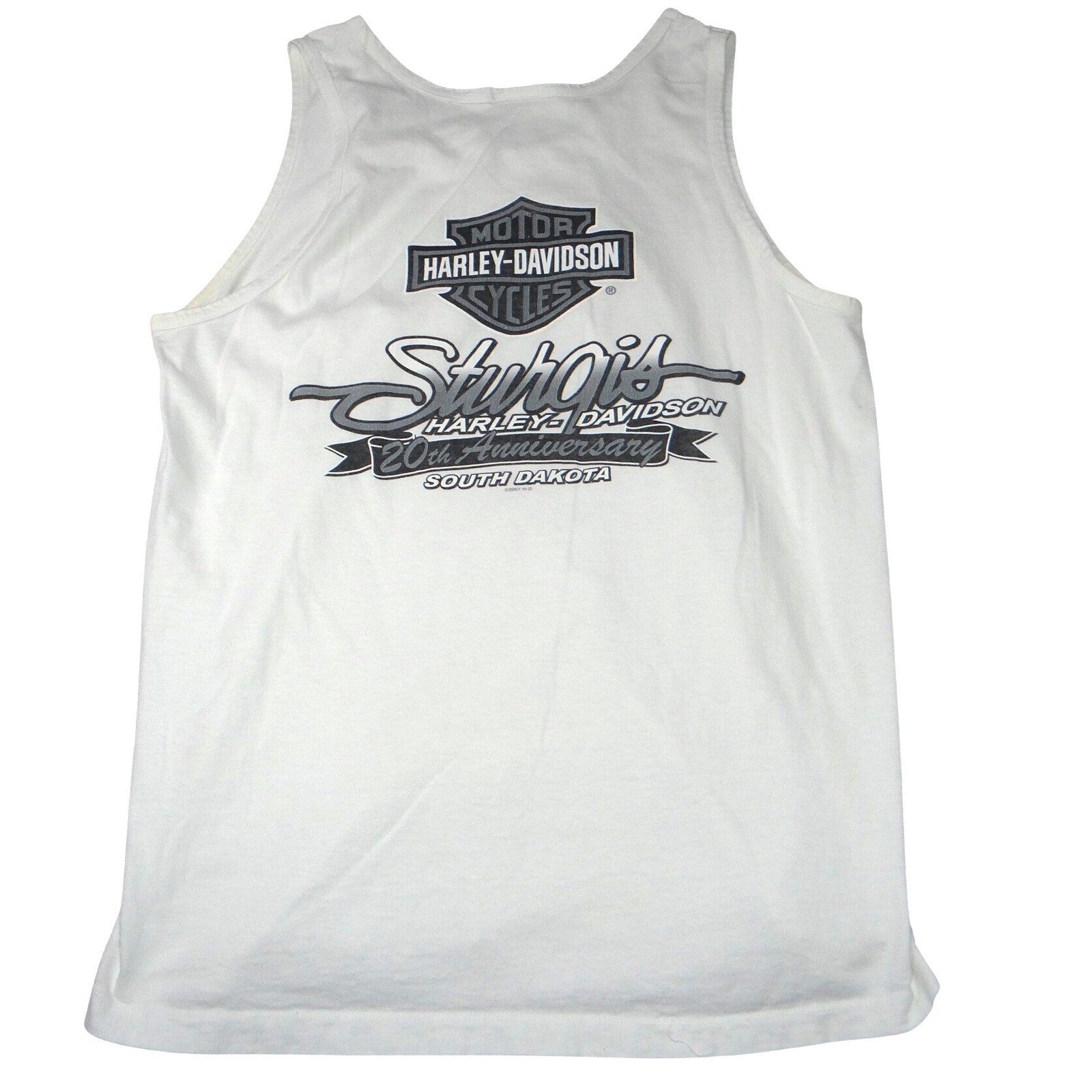Harley Davidson Motorcycles Eagle Tank Top White Mens Size