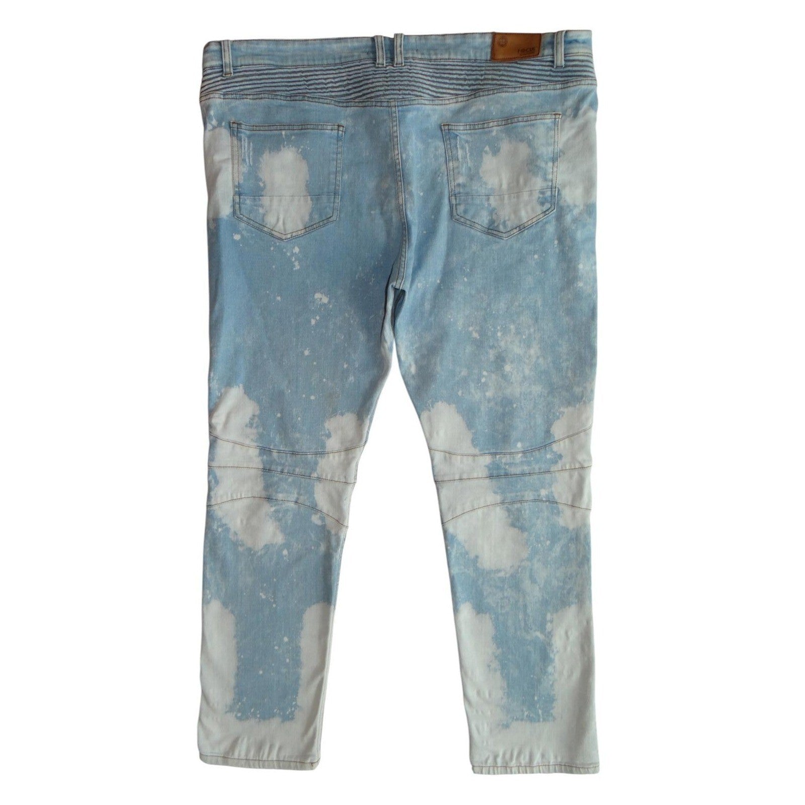Mens Light Blue Acid Wash Skinny Jeans