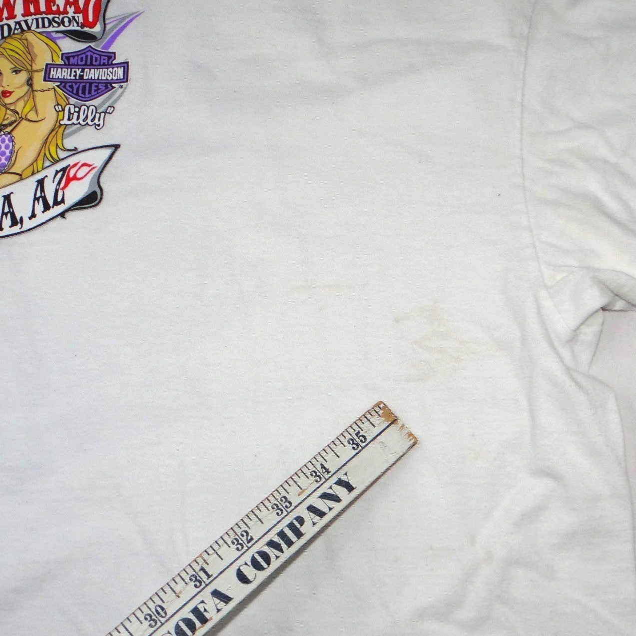Harley-Davidson Mens White Pin-Up Lady HDMC Eagle Graphic T-Shirt 2015 Size 3XL