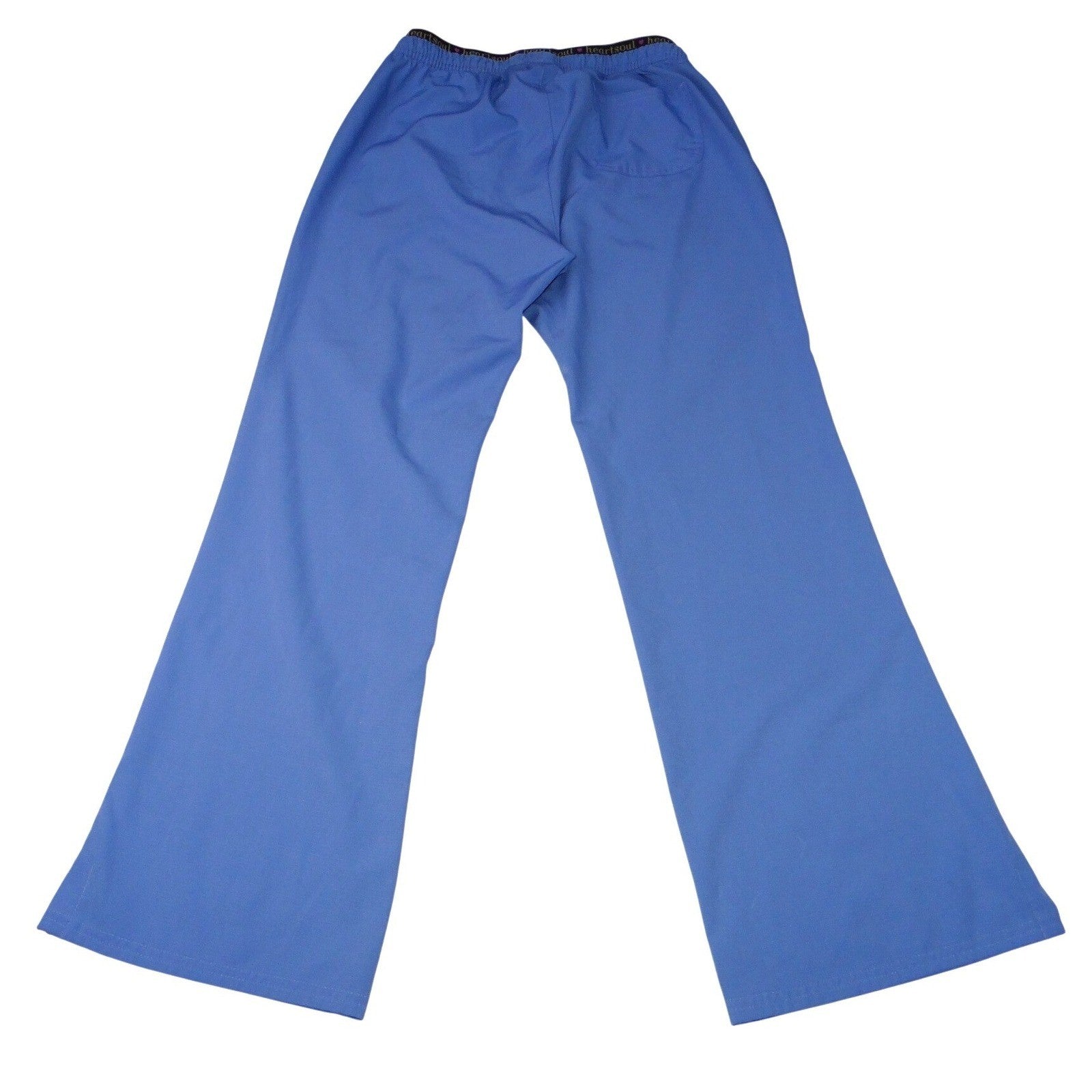 HeartSoul Petite Purple Scrub Pants Flare Leg Stretch Drawstring Waist