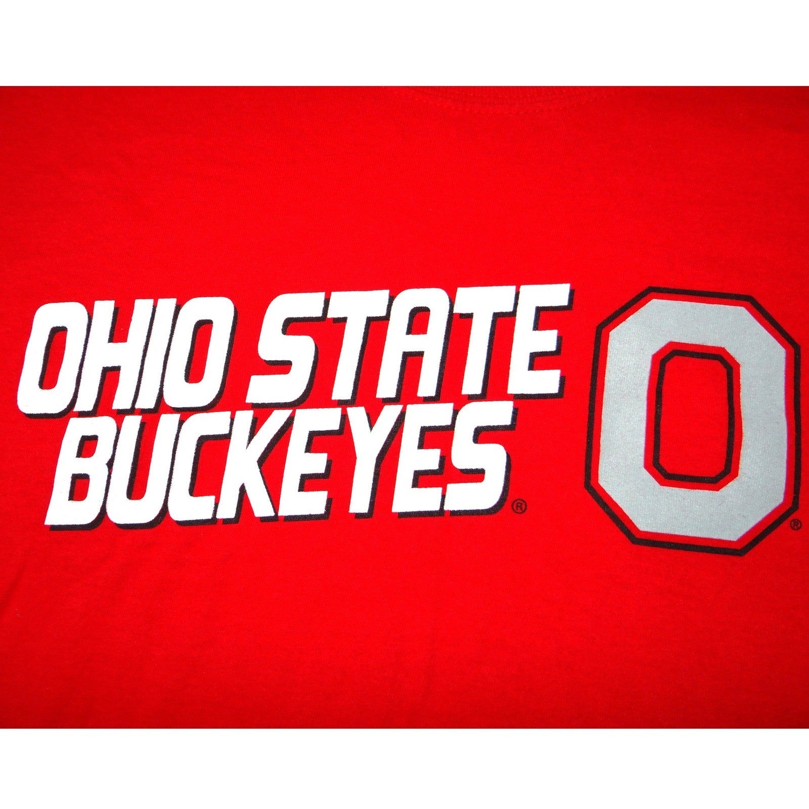 Ohio State Buckeyes Red Heavy Cotton T Shirt Mens Size XL
