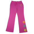 Kids Bright Pink Smiley Face Graphic Sweatpants Flare Leg