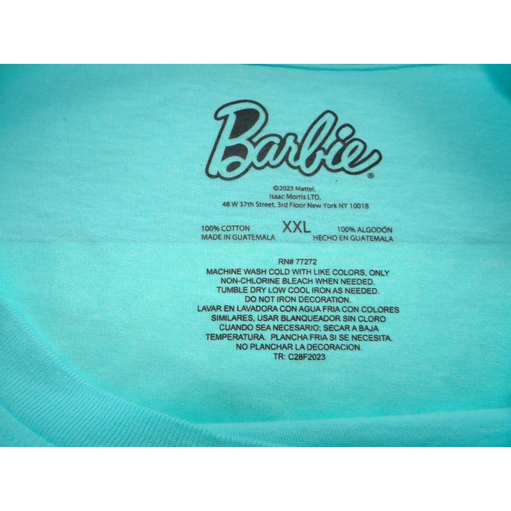 Barbie Sunday Funday Graphic T Shirt Aqua Blue XXL Women's Cotton Tee