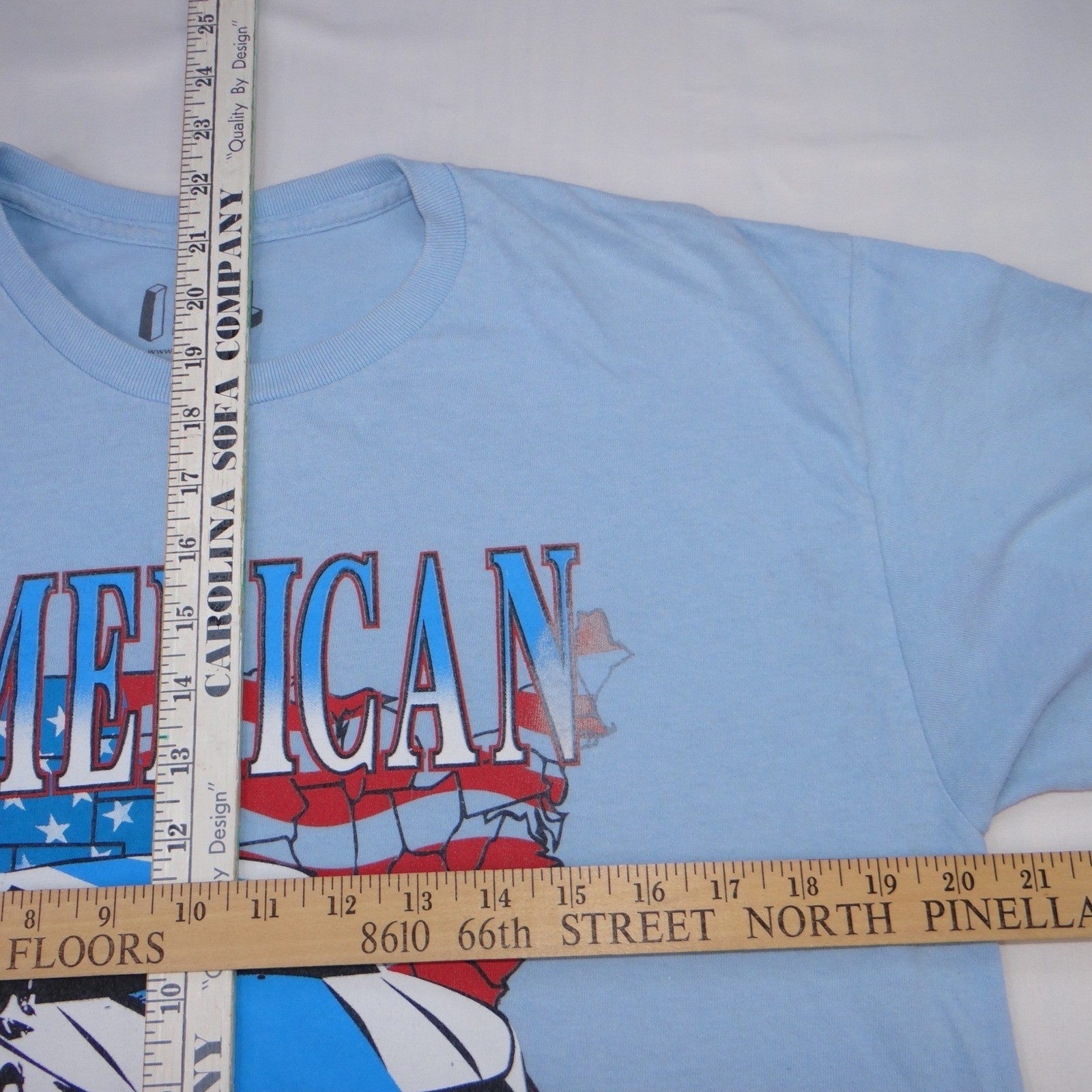 Isaac Morris American Speedway Graphic Tee Mens Large Blue Cotton Car Race Tee