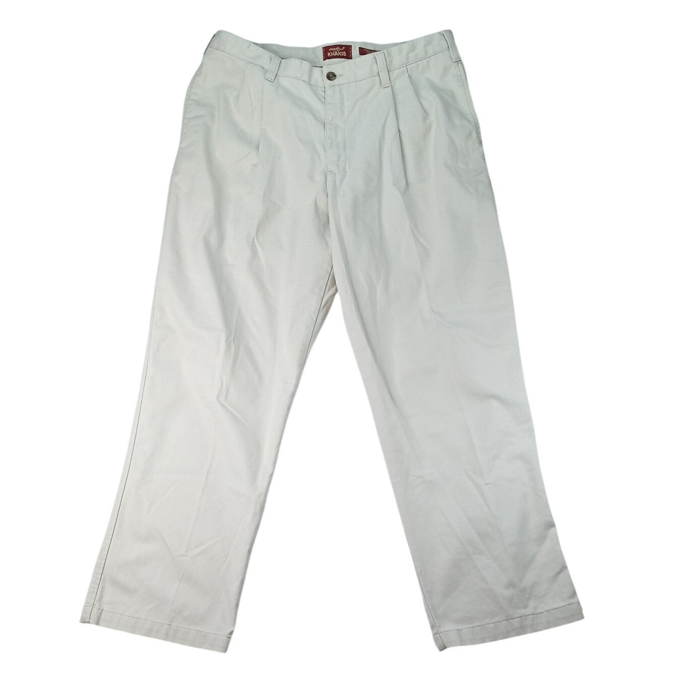 Eddie Bauer Mens Khakis Relaxed Fit Pleated Front Wrinkle Resistant Pants 38x32