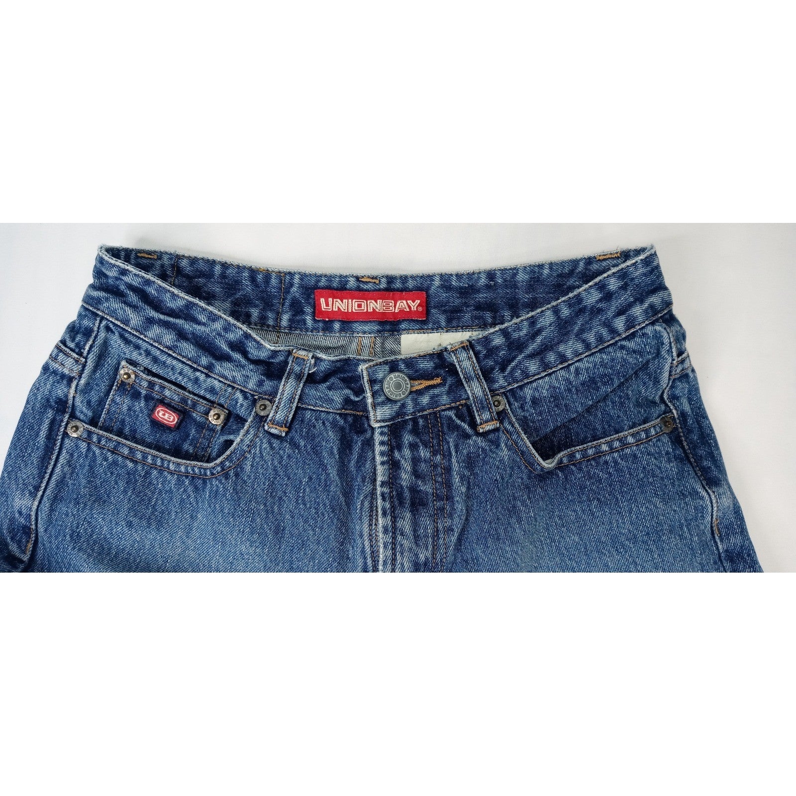 Vintage UnionBay Blue Denim Jeans Junior Size 1 Wide-Leg Straight-Leg Denim Pant