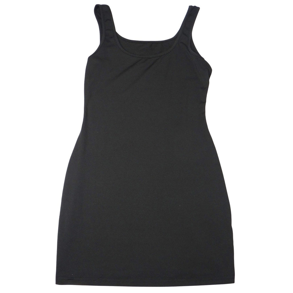 SHEIN Petite Black Tank Dress Mini Scoop Neck Sleeveless Bodycon Size S