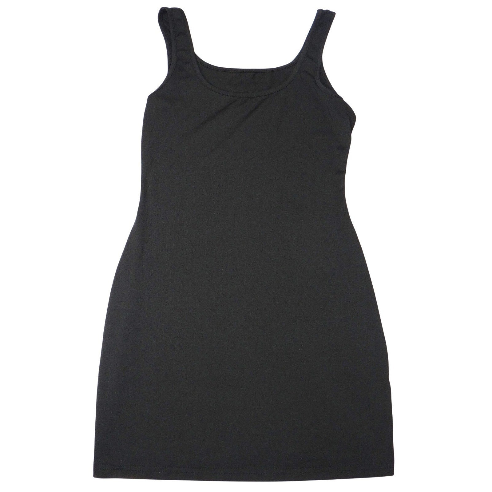 SHEIN Petite Black Tank Dress Mini Scoop Neck Sleeveless Bodycon Size S