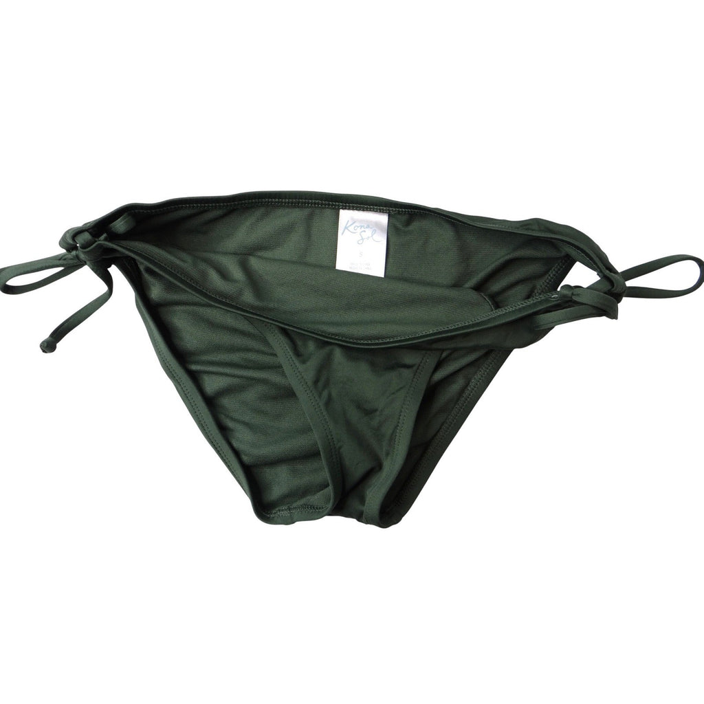 Kona Sol Womens Dark Green Halter Tie Bikini Swimsuit Set Size M/S