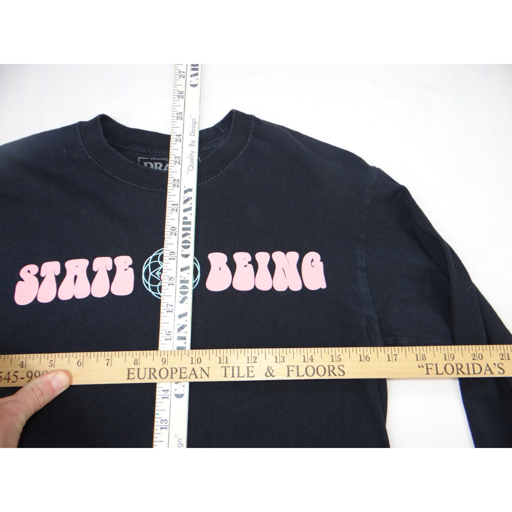 Dravus Heading Nowhere State of Being Graphic Long Sleeve T Shirt Black Small