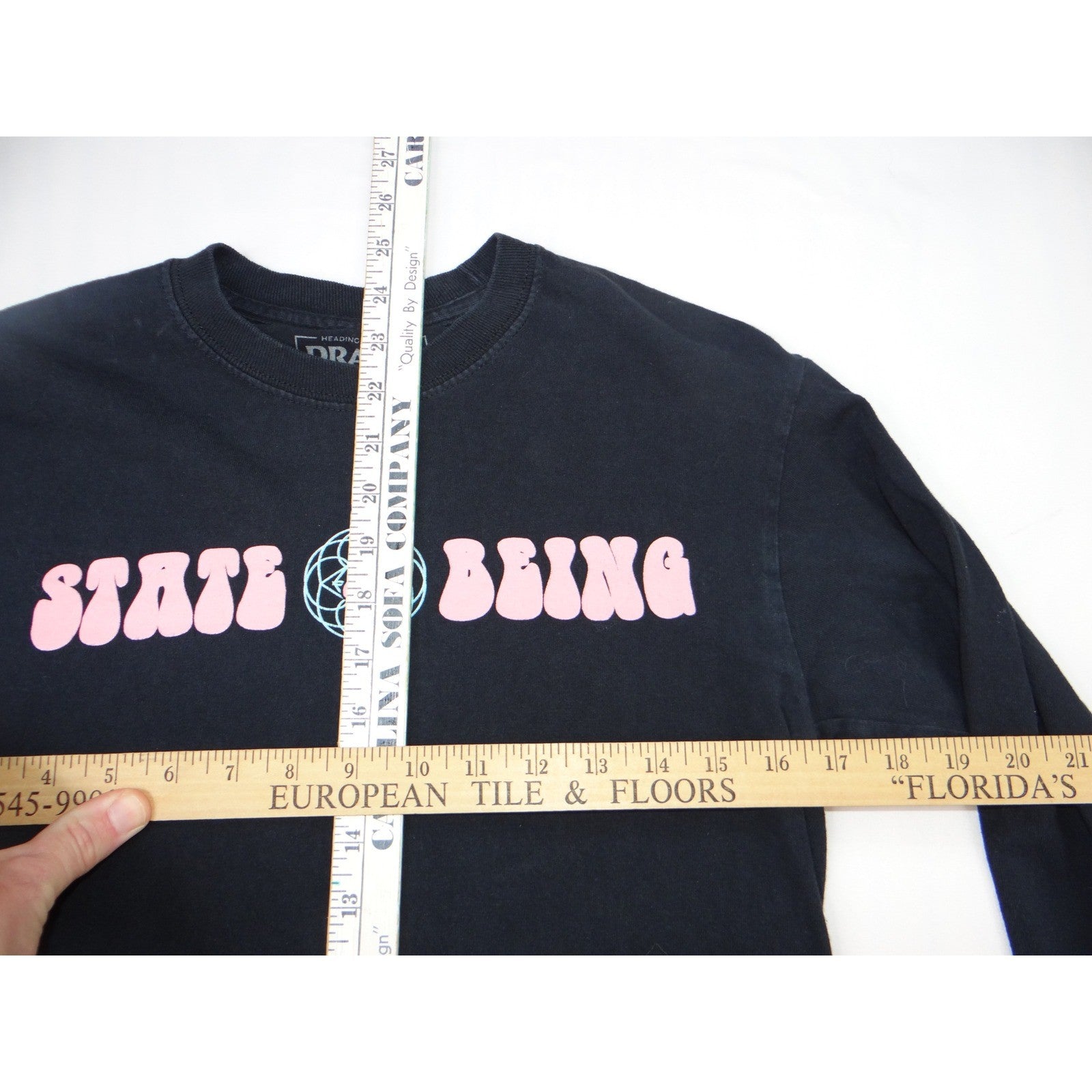 Dravus Heading Nowhere State of Being Graphic Long Sleeve T Shirt Black Small