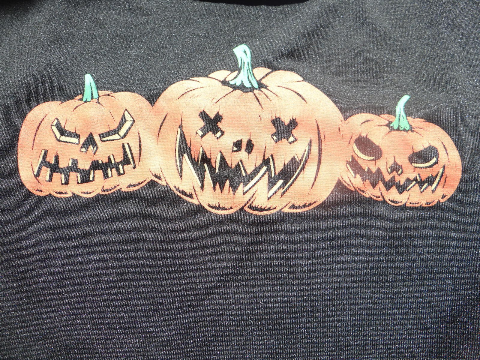 Black Women's Crop Tank Top with Halloween Pumpkin Print