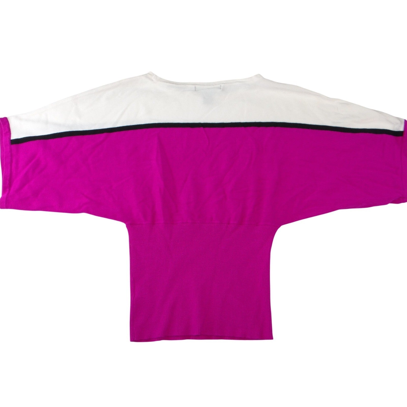 Style & Co Petite Magenta Pink Colorblock Batwing Dolman Knit Sweater Top PP