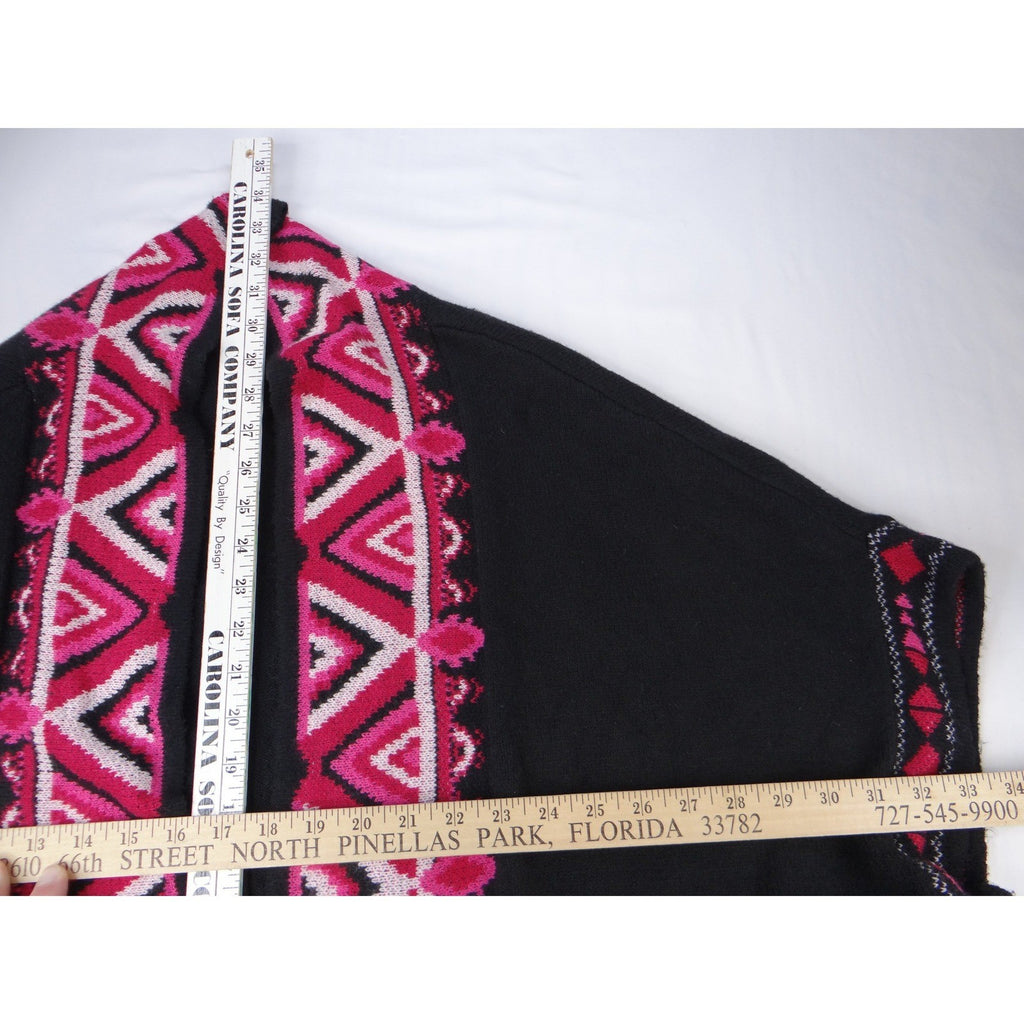 The Pioneer Woman Black Geometric Aztec Open Front Cardigan Sweater S M