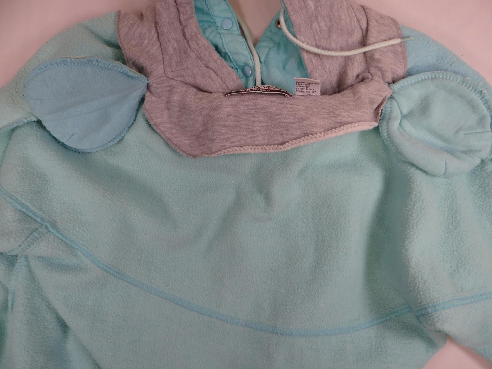 Vintage 1990's China Wear By Morsly Light Blue Pullover Sweatshirt Hoodie