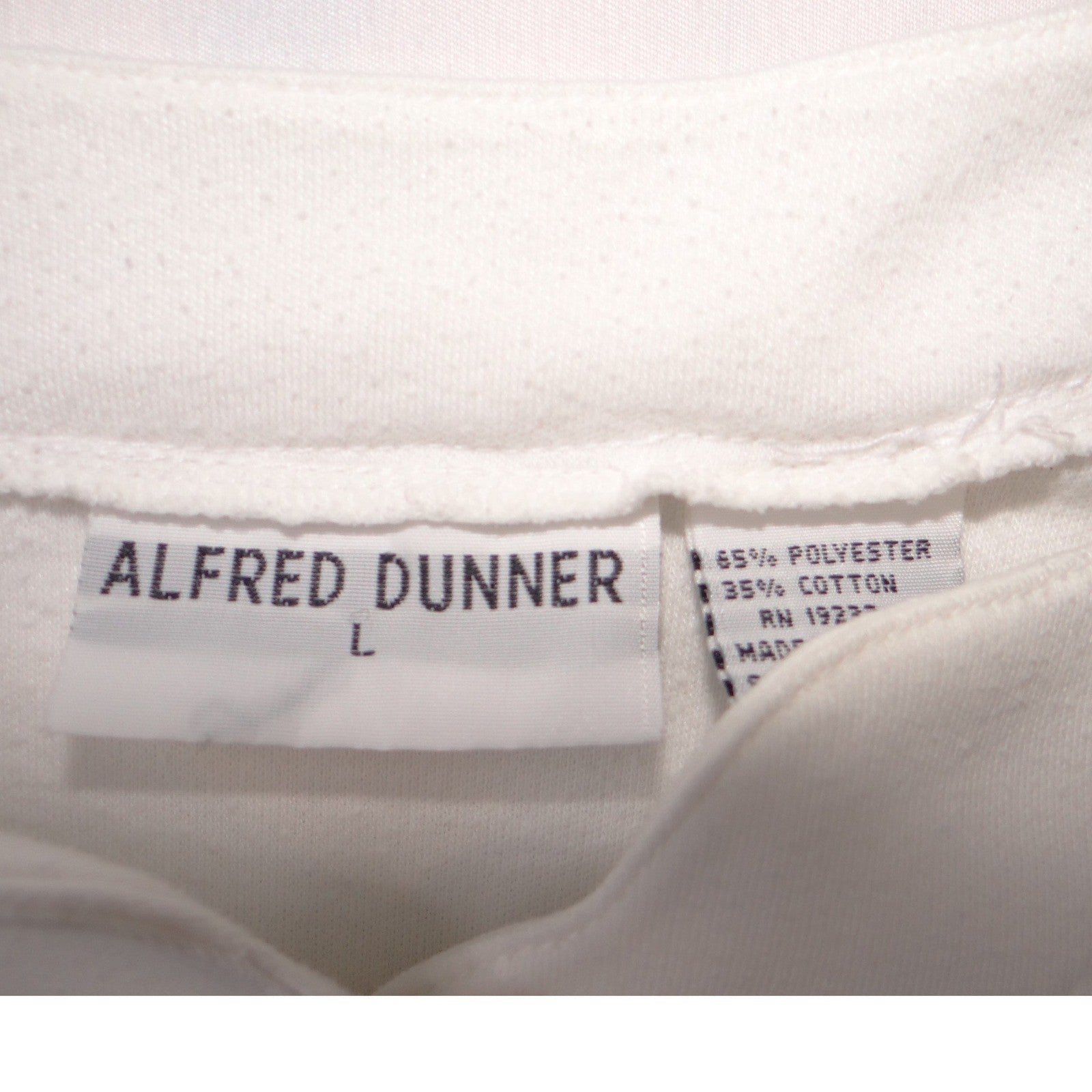 VTG Alfred Dunner Women White Floral Embroidered Button Front Short Sleeve Top L