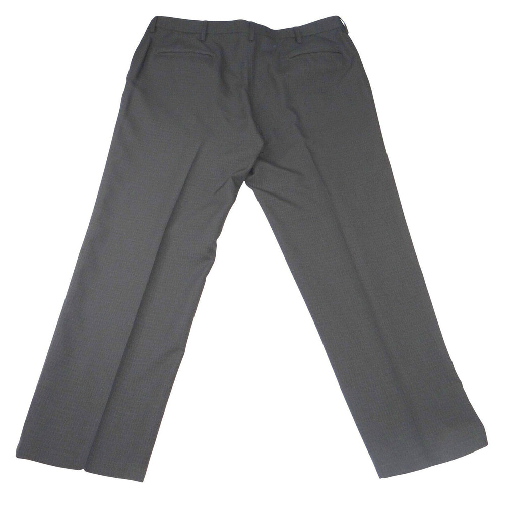 Haggar H26 Mens Dress Pants 38x29 Charcoal Black Micro Check Straight Leg Slacks