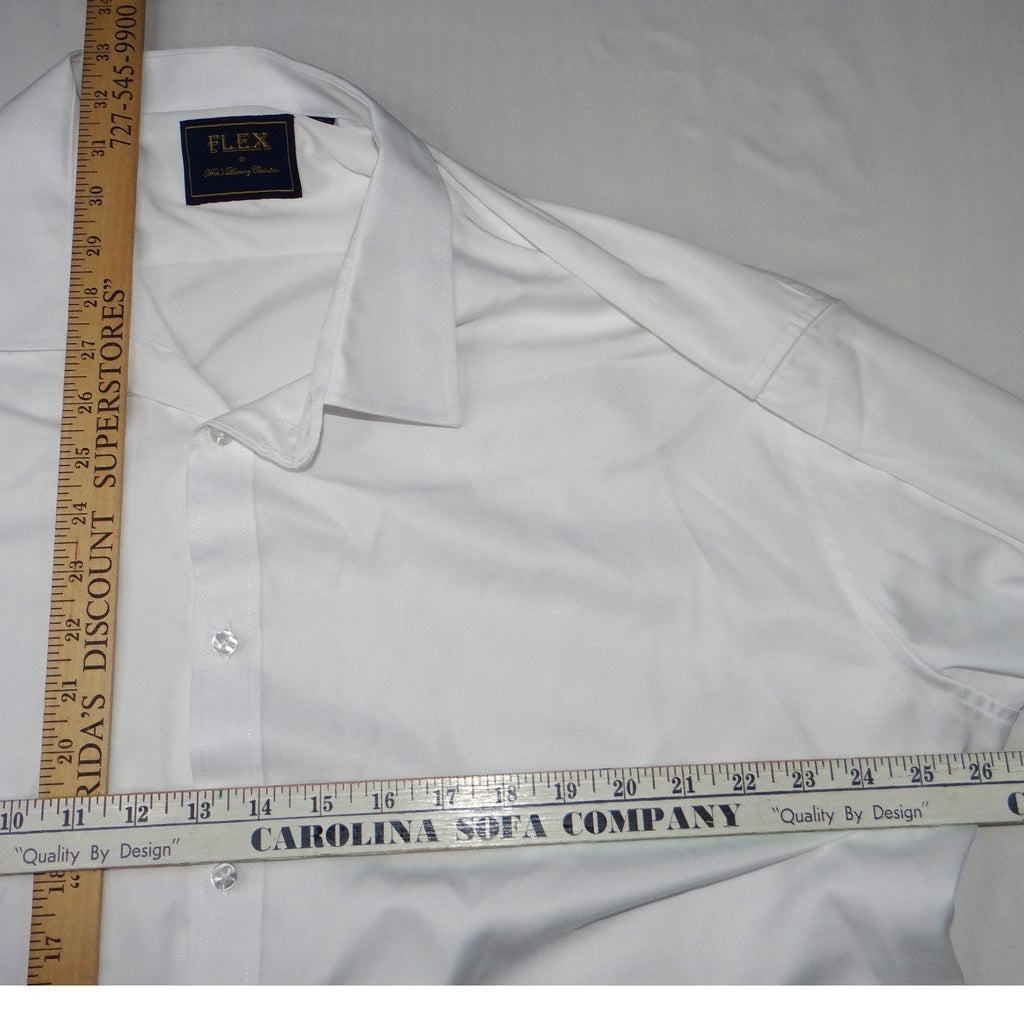 FLEX Mens Luxury Collection White Dress Shirt 3XL Made in Italy