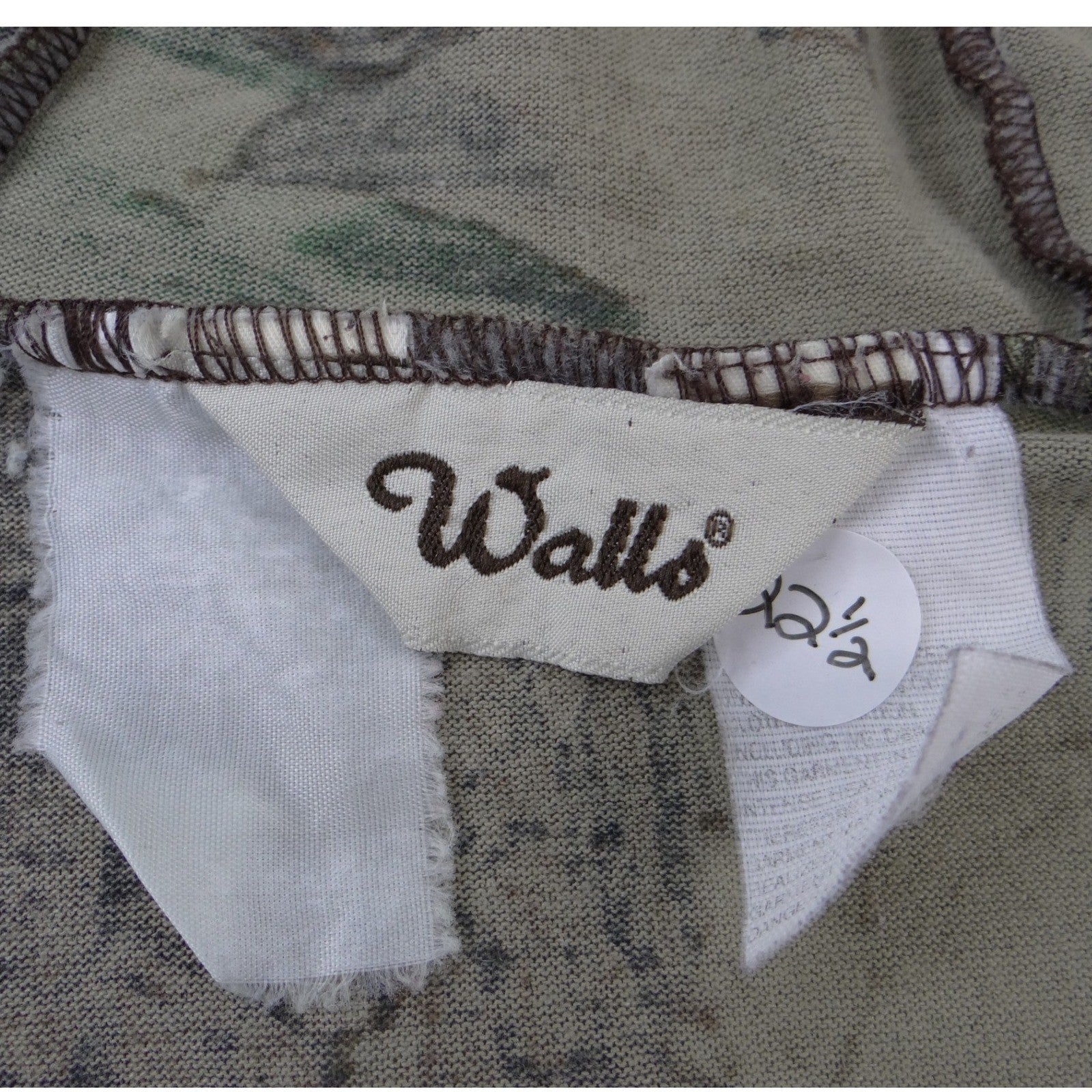 VTG Walls Realtree Hardwoods Camo Full Zip Hoodie Mens Brown Green Camouflage