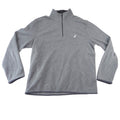 Nautica Mens Quarter Zip Fleece Pullover Charcoal Gray Logo Mock Neck Size M