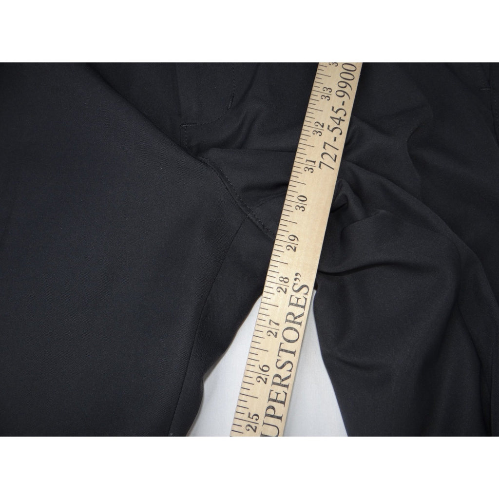 Haggar Mens Straight Fit Dress Pants Black 32x30 Polyester Flat Front Trousers