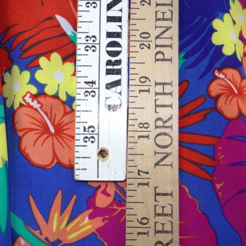 Thyme & Honey Womens Tropical Floral Maxi Dress Blue Multi Racerback Summer 1881