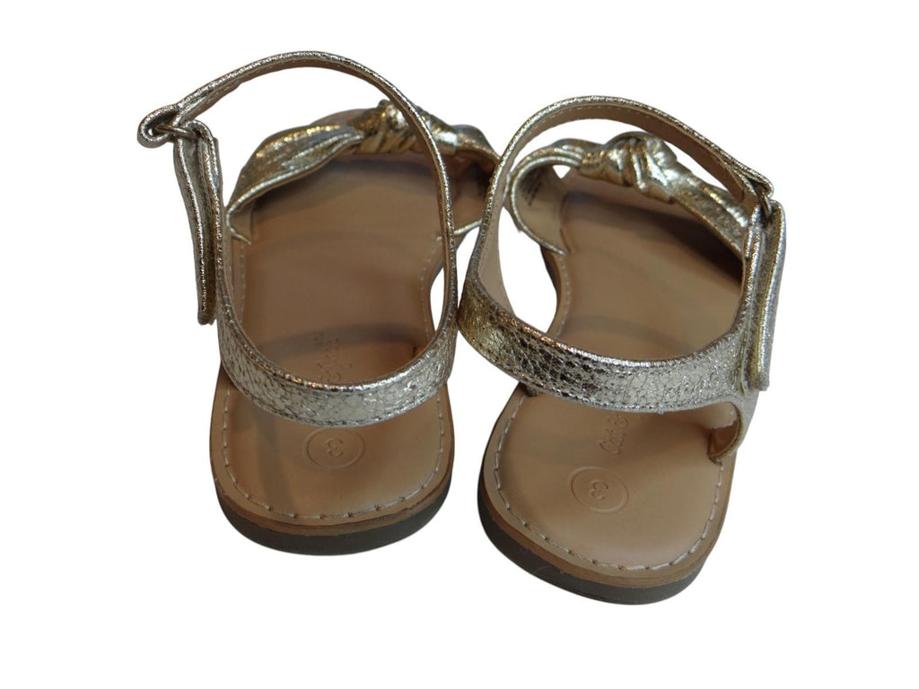 Chic Gold Metallic Bow Sandals