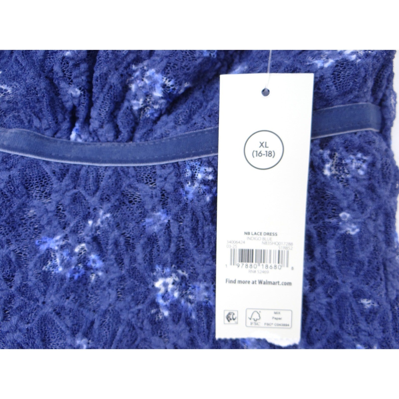 NWT-No Boundaries Kids Blue Floral Lace Cap Sleeve V Neck Dress Size XL 16 18