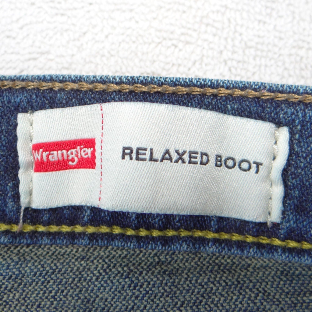 Wrangler Relaxed Boot Cut Jeans Mens 34x30 Medium Wash Blue Denim