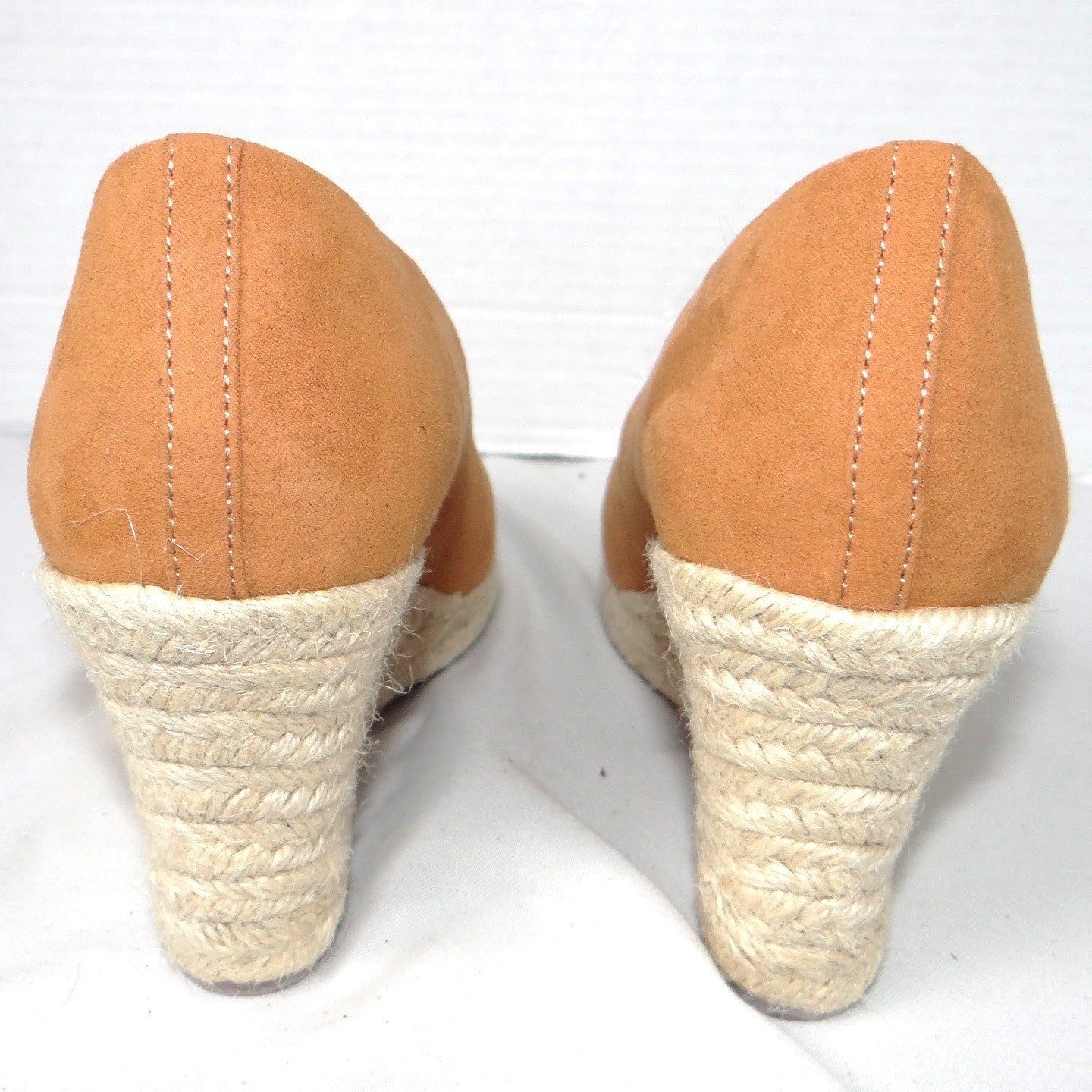 J. Crew Womens Tan Faux Suede Espadrille Wedge Pumps Camel Size 6.5
