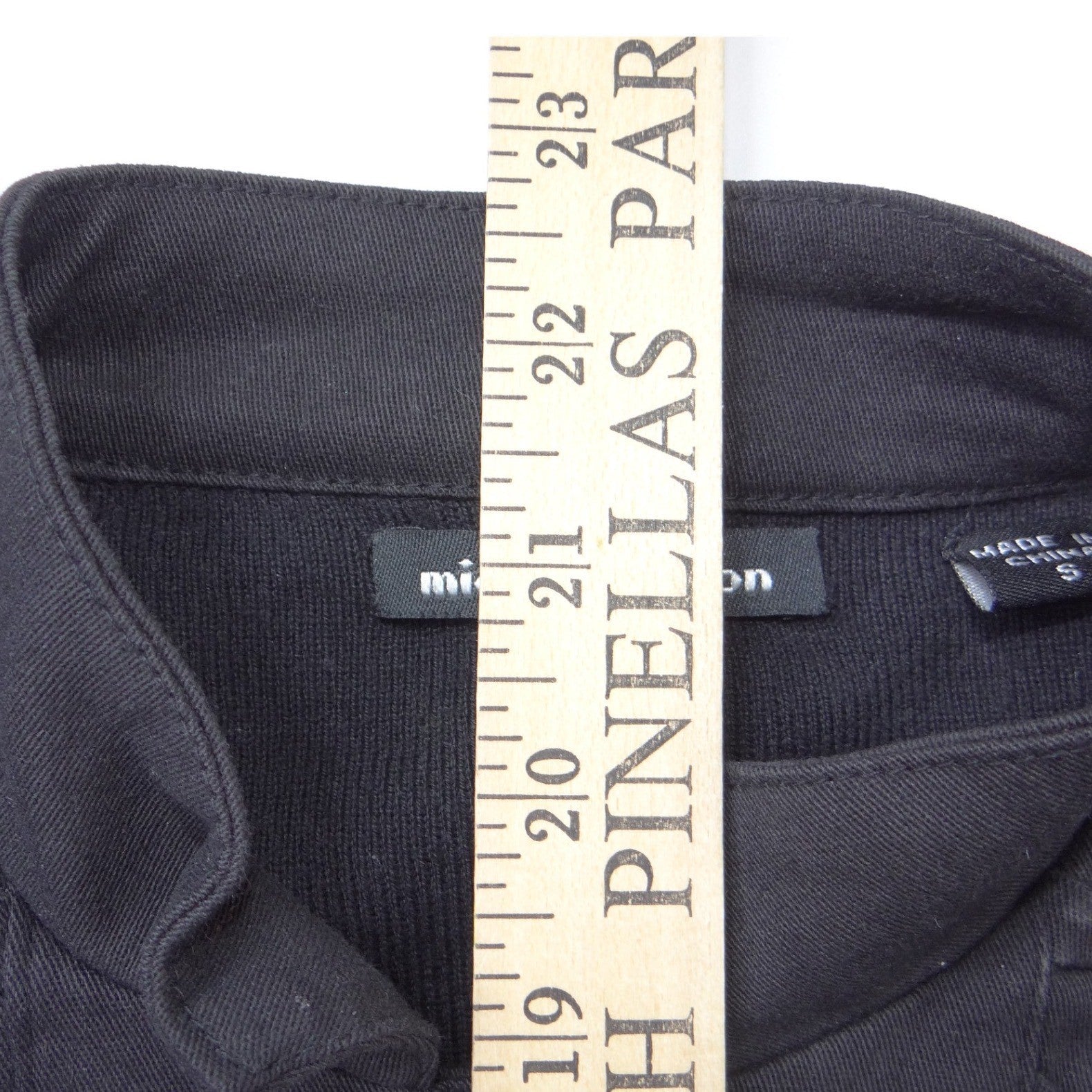 Vintage Iconic Michael Simon Women Black Ruffle Pleated Button Front Jacket Sz S