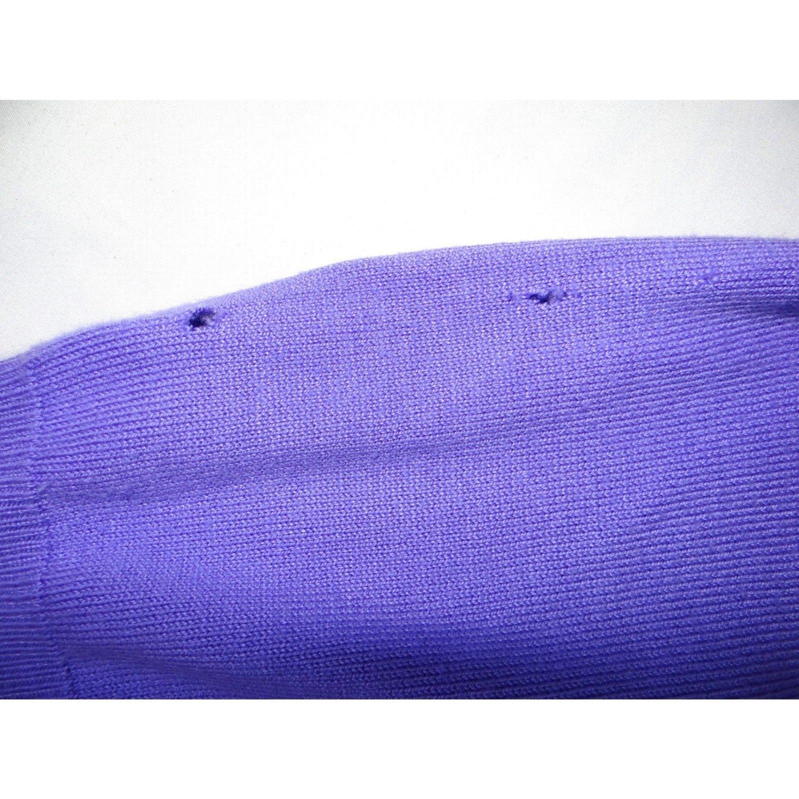 Vintage Duvet Purple Short Sleeve Knit Sweater Top Size L Zipper Back