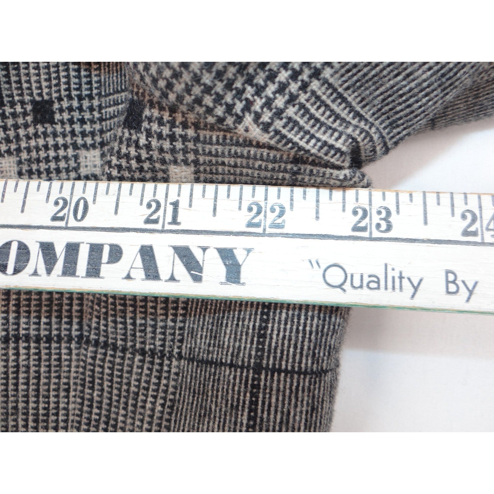 Vintage HBS LTD Trendy Plaid Double Breasted Blazer Jacket Gray Black White