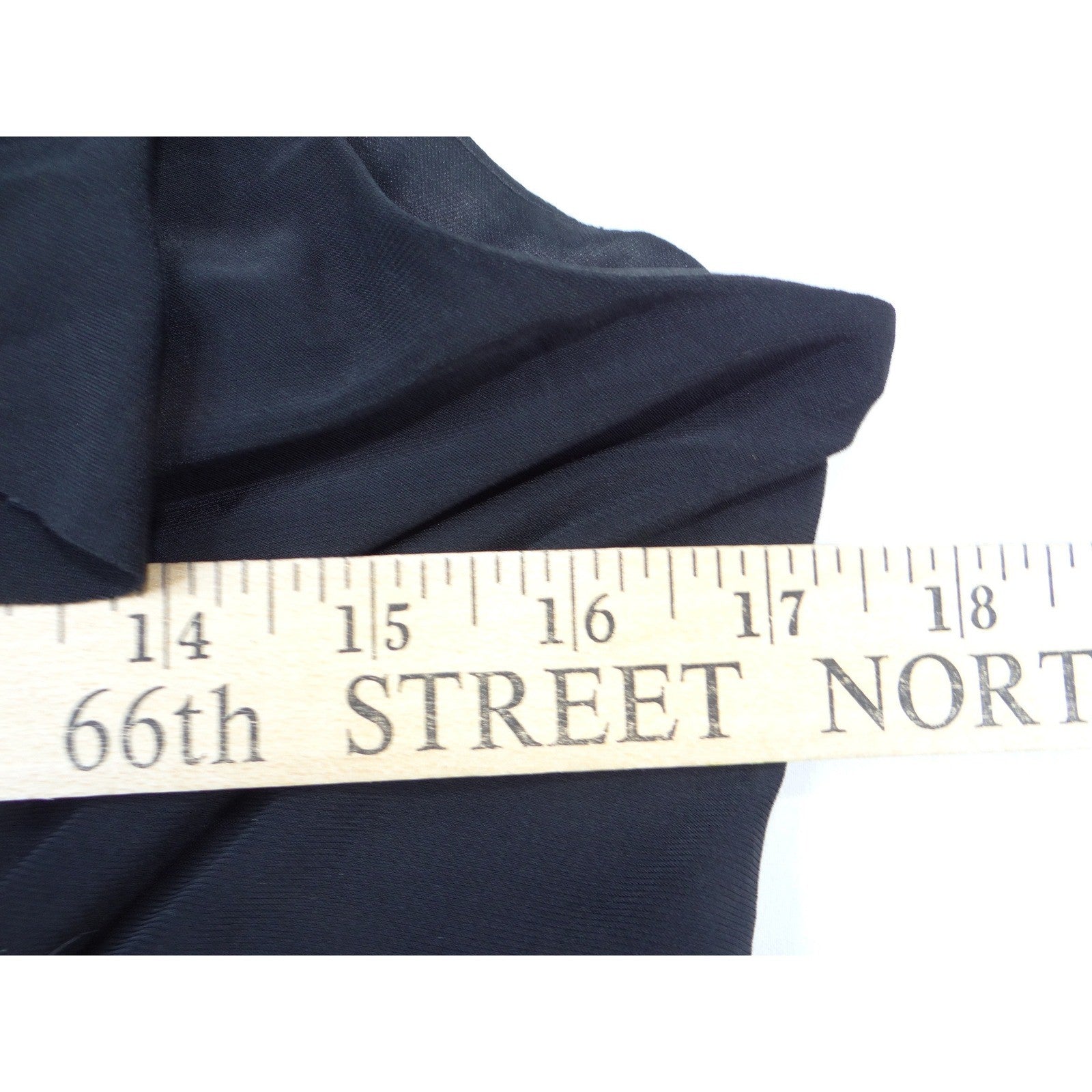 Evan-Picone Black Ruffle V-Neck Empire Waist Sleeveless Dress Petite 12P
