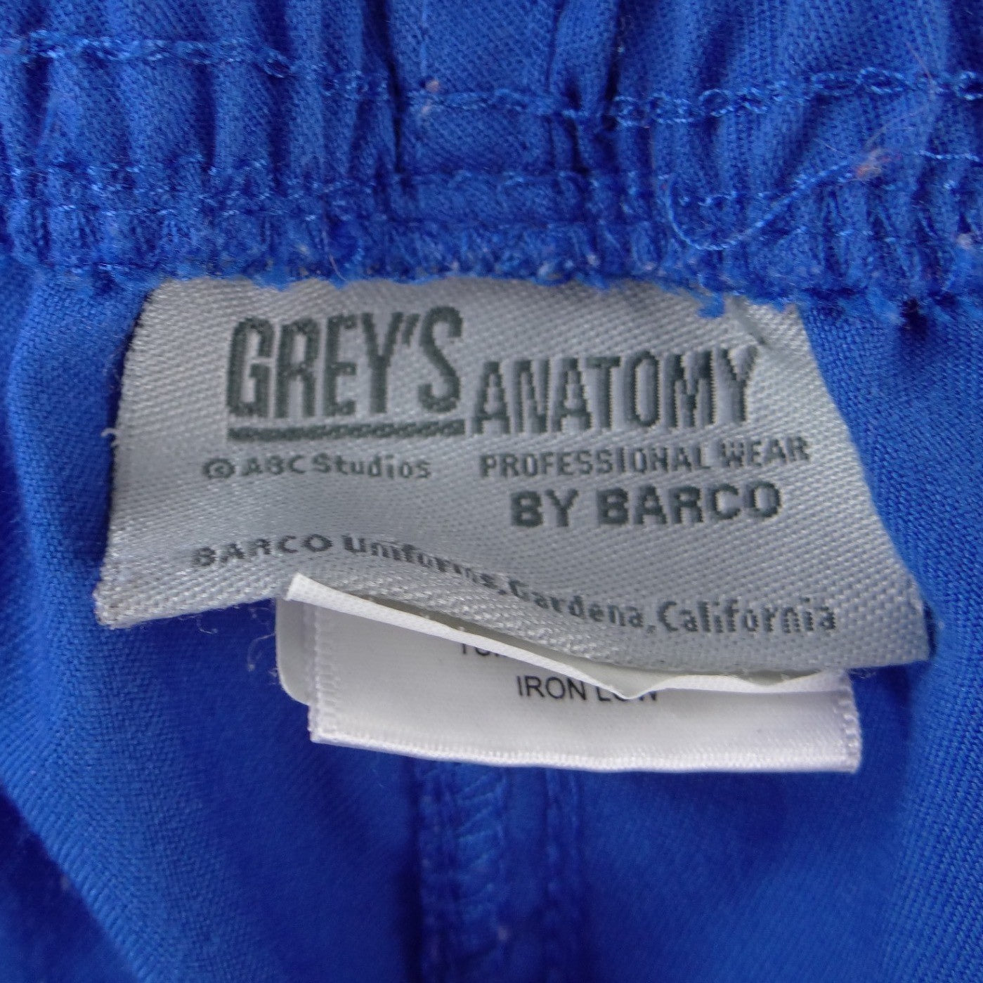Greys Anatomy by Barco Womens Royal Blue Scrub Pants Drawstring Waist Large