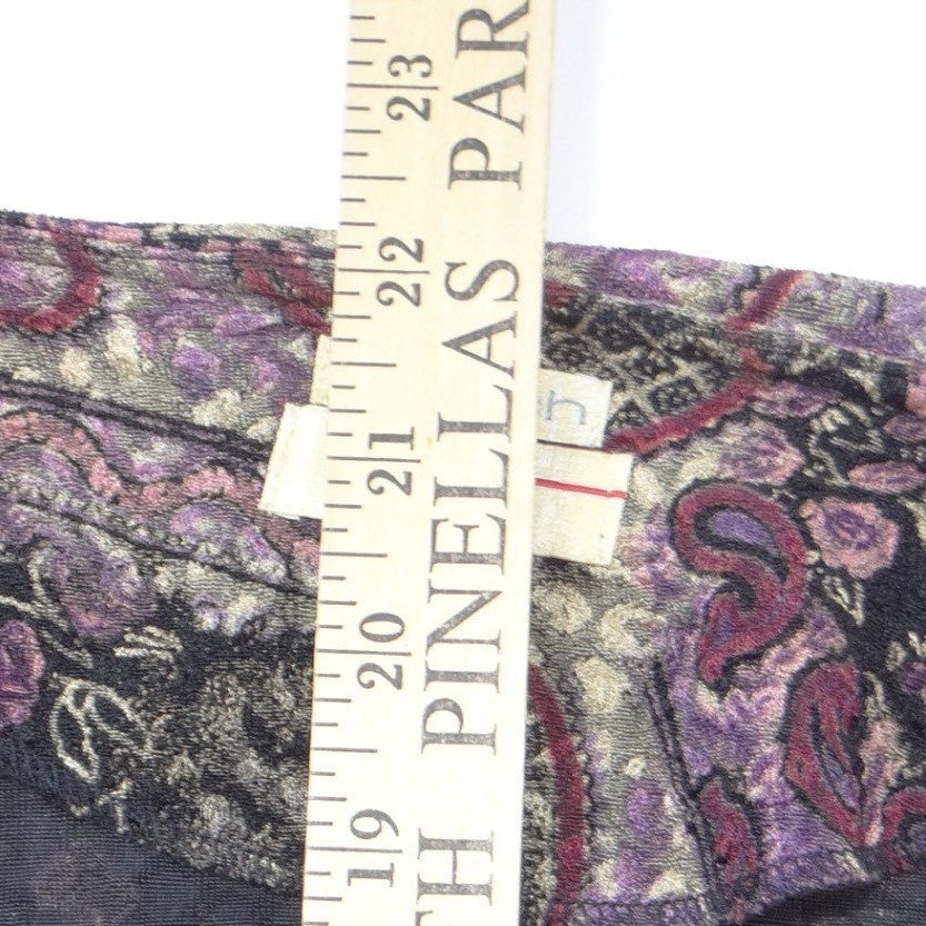 Choices Womens Purple Paisley Floral 2 Piece Cardigan and Tank Set M Stretchy