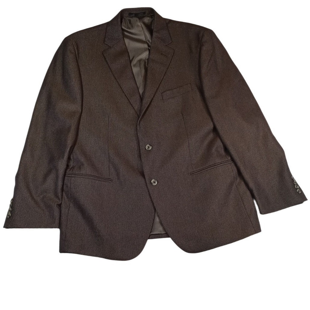 Geoffrey Beene Men's Brown Textured Blazer Jacket Classic Fit Business Casual