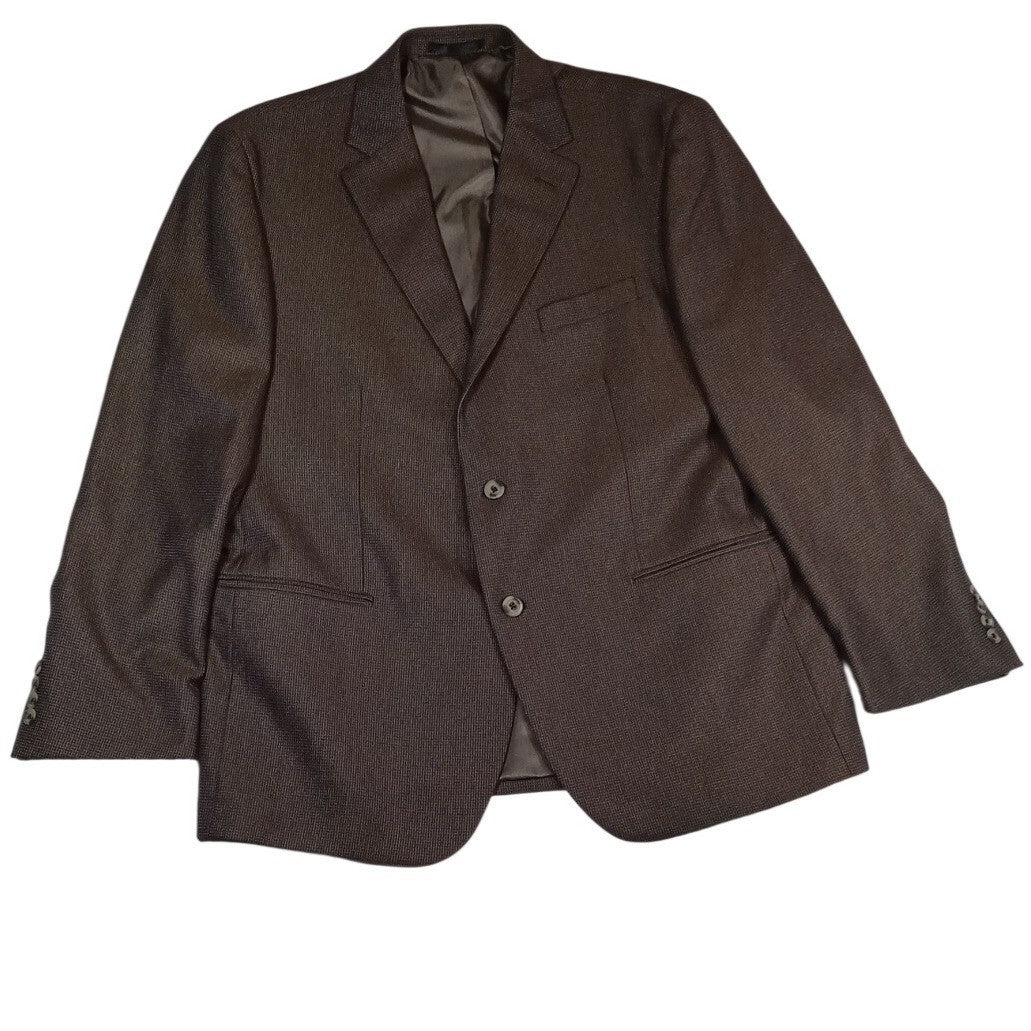 Geoffrey Beene Men's Brown Textured Blazer Jacket Classic Fit Business Casual