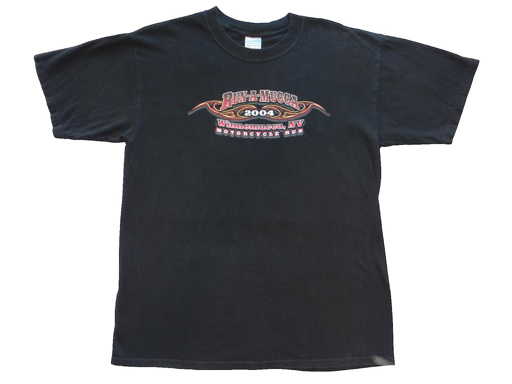 Run-A-Mucca 2004 Motorcycle Run Black Graphic T-Shirt