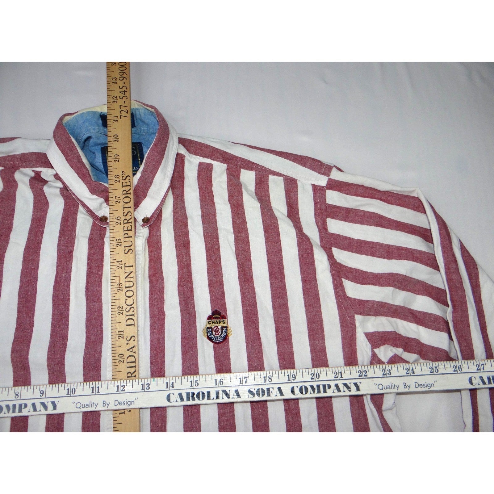 Vintage Chaps Ralph Lauren Men's Striped Button Down Shirt Long Sleeve Size L