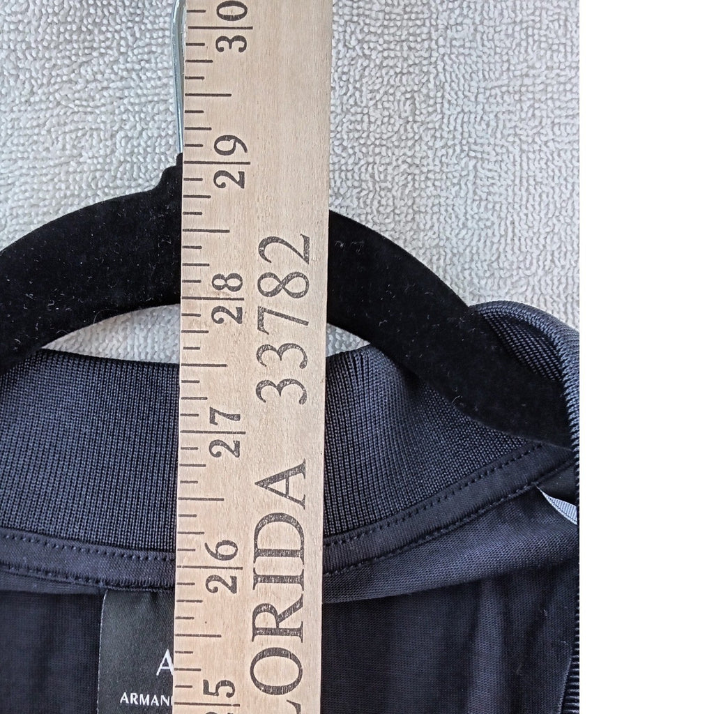 NWT-Armani Exchange Mens Deep Navy Quarter Zip Polo Shirt Size S