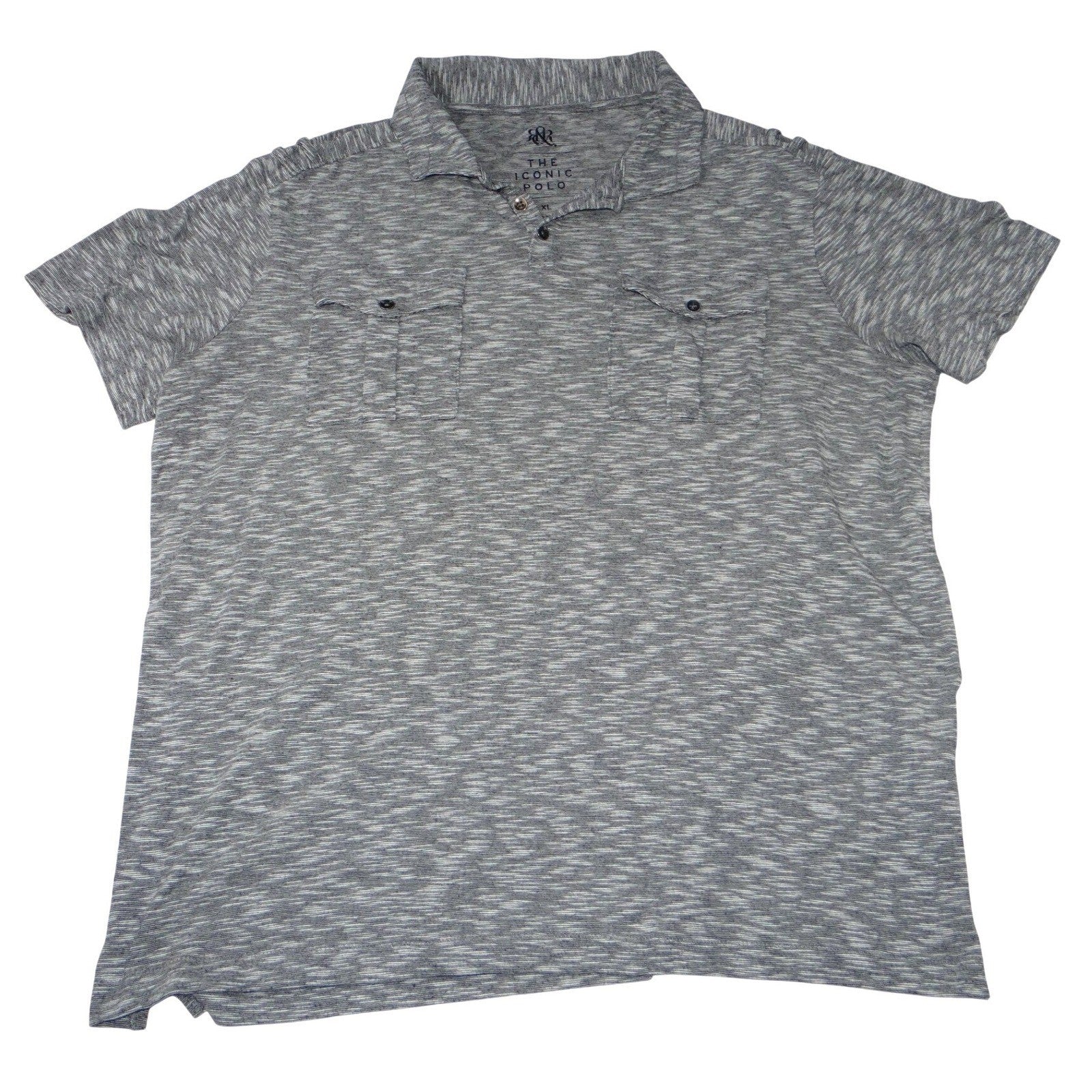 Rock & Republic Mens XL Heather Gray The Iconic Polo Shirt Short Sleeve