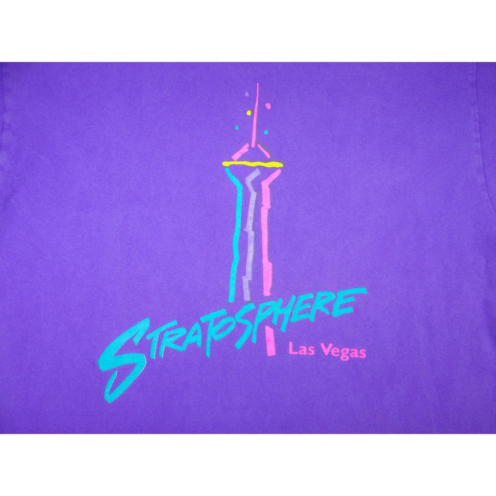 Vintage Stratosphere Las Vegas Graphic T Shirt Purple Fruit of the Loom XL